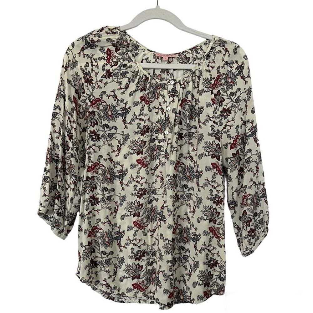 Rose & Rhyme Floral Blouse Size Small Top Bohemian Peasant‎ Lightweight Fairy